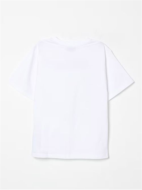 T-shirt in cotone con stampa logo Moschino MOSCHINO KIDS | HQM050LAA02/10101